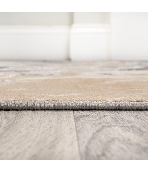 Swirl Marbled Abstract Beige/Ivory 2 ft. x 8 ft. Runner Rug