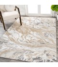Swirl Marbled Abstract Beige/Ivory 5 ft. x 8 ft. Area Rug