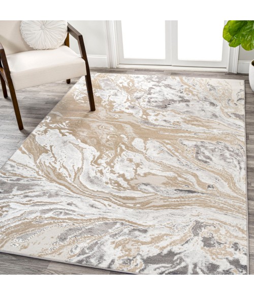 Swirl Marbled Abstract Beige/Ivory 5 ft. x 8 ft. Area Rug
