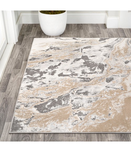 Swirl Marbled Abstract Beige/Ivory 5 ft. x 8 ft. Area Rug