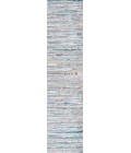 Batten Modern Stripe Gray/Turquoise 2 ft. x 10 ft. Runner Rug