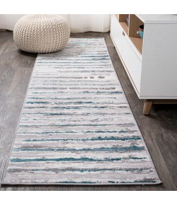 Jonathany Silk Orchid SOR204A Gray/Turquoise Area Rug 2 ft. X 10 ft. Runner