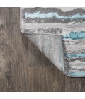 Batten Modern Stripe Gray/Turquoise 2 ft. x 10 ft. Runner Rug