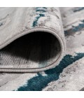 Batten Modern Stripe Gray/Turquoise 2 ft. x 10 ft. Runner Rug