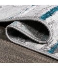Batten Modern Stripe Gray/Turquoise 2 ft. x 10 ft. Runner Rug