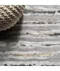 SILK ORCHID Area Rug Batten Modern Stripe Gray/Black 5 ft. x 8 ft. Area Rug