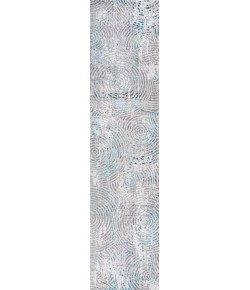 Jonathany Silk Orchid SOR205A Gray/Turquoise Area Rug 2 ft. X 8 ft. Runner