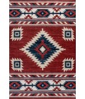 SOUTH WESTERN Area Rug Serape Medallion Southwestern Red/Navy/Cream 5 ft. x 8 ft. Area Rug
