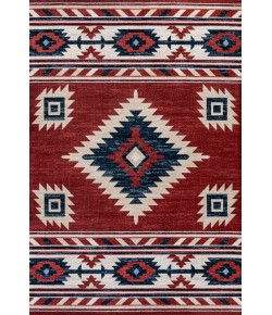 Jonathany South Western SWC100A Red/Navy/Cream Area Rug 5 ft. 3 in. X 7 ft. 7 in. Rectangle