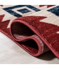 SOUTH WESTERN Area Rug Serape Medallion Southwestern Red/Navy/Cream 2 ft. x 8 ft. Runner Rug
