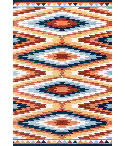 SOUTH WESTERN Area Rug Konya Diamond Kilim Geometric Yellow/Red/Blue 3 ft. x 5 ft. Area Rug