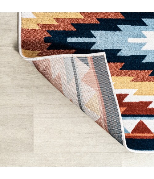SOUTH WESTERN Area Rug Konya Diamond Kilim Geometric Yellow/Red/Blue 3 ft. x 5 ft. Area Rug
