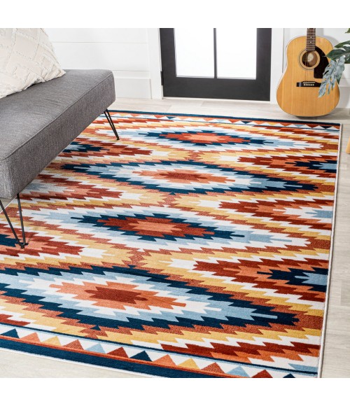 SOUTH WESTERN Area Rug Konya Diamond Kilim Geometric Yellow/Red/Blue 3 ft. x 5 ft. Area Rug