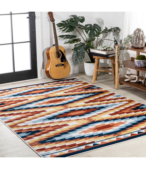 SOUTH WESTERN Area Rug Konya Diamond Kilim Geometric Yellow/Red/Blue 3 ft. x 5 ft. Area Rug