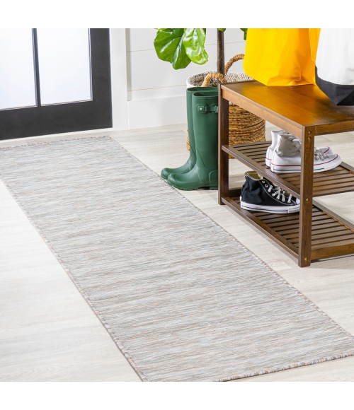 TUSCAN SUN COLLECTION Area Rug Ethan Modern Flatweave Solid Gray 2 ft. x 8 ft. Indoor/Outdoor Runner Rug