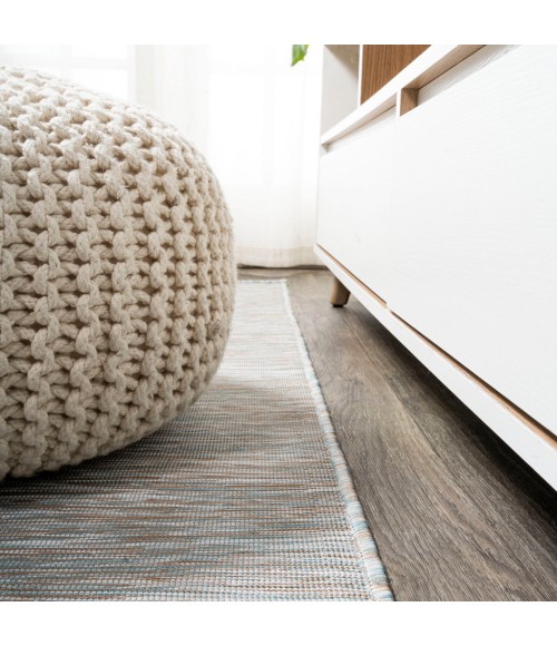 TUSCAN SUN COLLECTION Area Rug Ethan Modern Flatweave Solid Gray 2 ft. x 8 ft. Indoor/Outdoor Runner Rug