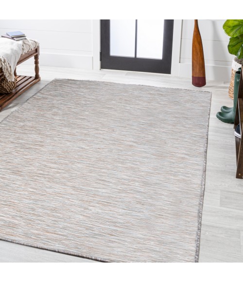 TUSCAN SUN COLLECTION Area Rug Ethan Modern Flatweave Solid Gray 4 ft. x 6 ft. Indoor/Outdoor Area Rug