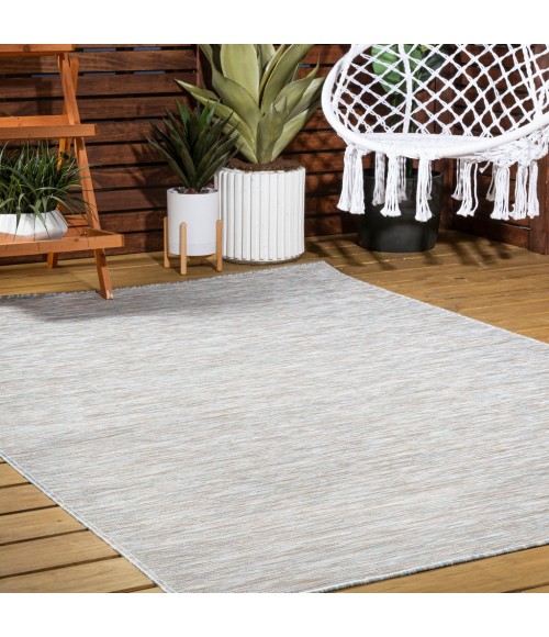 TUSCAN SUN COLLECTION Area Rug Ethan Modern Flatweave Solid Gray 4 ft. x 6 ft. Indoor/Outdoor Area Rug