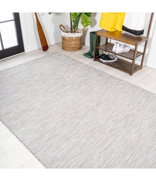 TUSCAN SUN COLLECTION Area Rug Ethan Modern Flatweave Solid Gray 4 ft. x 6 ft. Indoor/Outdoor Area Rug