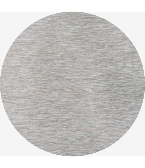 Ethan Modern Flatweave Solid Gray 6' Round Indoor/Outdoor Area Rug