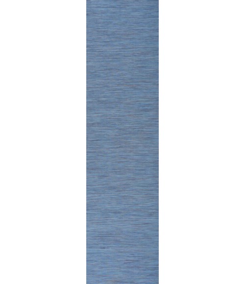 TUSCAN SUN COLLECTION Area Rug Ethan Modern Flatweave Solid Blue 2 ft. x 8 ft. Indoor/Outdoor Runner Rug