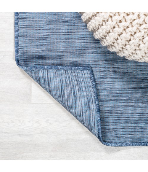 TUSCAN SUN COLLECTION Area Rug Ethan Modern Flatweave Solid Blue 6' Round Indoor/Outdoor Area Rug