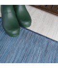 TUSCAN SUN COLLECTION Area Rug Ethan Modern Flatweave Solid Blue 6' Round Indoor/Outdoor Area Rug