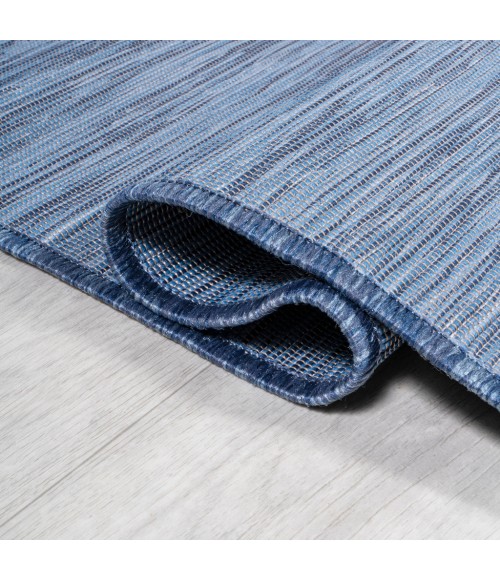 TUSCAN SUN COLLECTION Area Rug Ethan Modern Flatweave Solid Blue 6' Round Indoor/Outdoor Area Rug