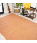 Ethan Modern Flatweave Solid Orange 8 ft. x 10 ft. Indoor/Outdoor Area Rug