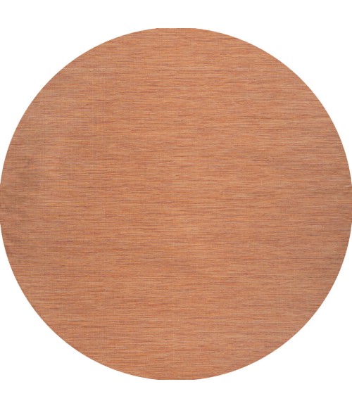 TUSCAN SUN COLLECTION Area Rug Ethan Modern Flatweave Solid Orange 6' Round Indoor/Outdoor Area Rug