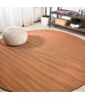 TUSCAN SUN COLLECTION Area Rug Ethan Modern Flatweave Solid Orange 6' Round Indoor/Outdoor Area Rug