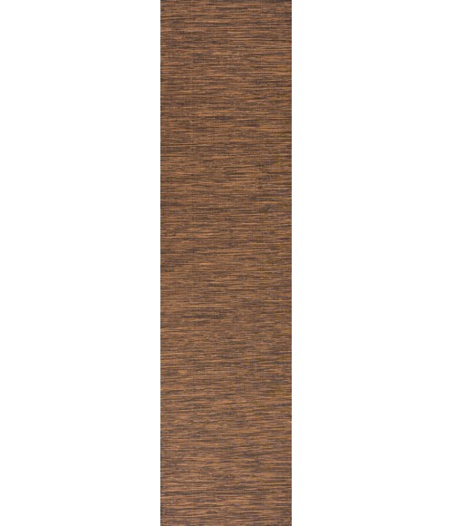 Ethan Modern Flatweave Solid Brown 2 ft. x 8 ft. Indoor/Outdoor Runner Rug