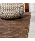 TUSCAN SUN COLLECTION Area Rug Ethan Modern Flatweave Solid Brown 6' Square Indoor/Outdoor Area Rug