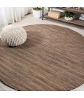TUSCAN SUN COLLECTION Area Rug Ethan Modern Flatweave Solid Brown 6' Round Indoor/Outdoor Area Rug