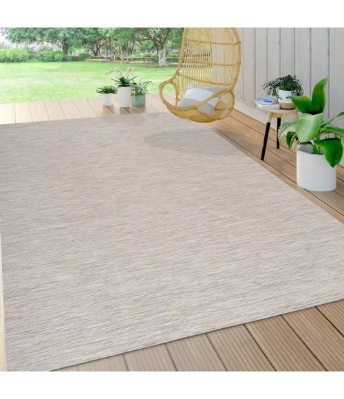 TUSCAN SUN COLLECTION Area Rug Ethan Modern Flatweave Solid Light Gray 9 ft. x 12 ft. Indoor/Outdoor Area Rug