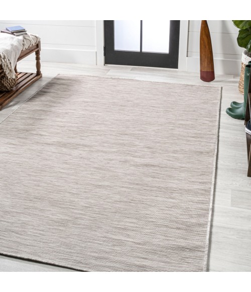 TUSCAN SUN COLLECTION Area Rug Ethan Modern Flatweave Solid Light Gray 9 ft. x 12 ft. Indoor/Outdoor Area Rug