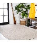 TUSCAN SUN COLLECTION Area Rug Ethan Modern Flatweave Solid Light Gray 9 ft. x 12 ft. Indoor/Outdoor Area Rug