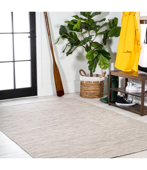 TUSCAN SUN COLLECTION Area Rug Ethan Modern Flatweave Solid Light Gray 9 ft. x 12 ft. Indoor/Outdoor Area Rug