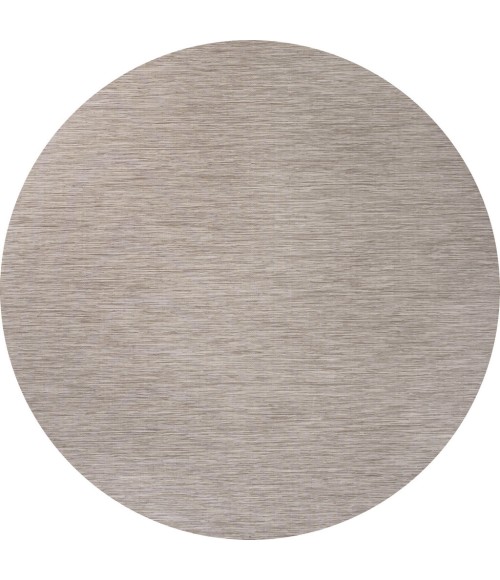 TUSCAN SUN COLLECTION Area Rug Ethan Modern Flatweave Solid Light Gray 6' Round Indoor/Outdoor Area Rug
