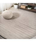 TUSCAN SUN COLLECTION Area Rug Ethan Modern Flatweave Solid Light Gray 6' Round Indoor/Outdoor Area Rug