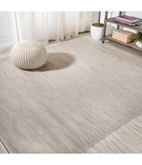 TUSCAN SUN COLLECTION Area Rug Ethan Modern Flatweave Solid Light Gray 6' Square Indoor/Outdoor Area Rug
