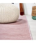 TUSCAN SUN COLLECTION Area Rug Ethan Modern Flatweave Solid Pink 6' Square Indoor/Outdoor Area Rug