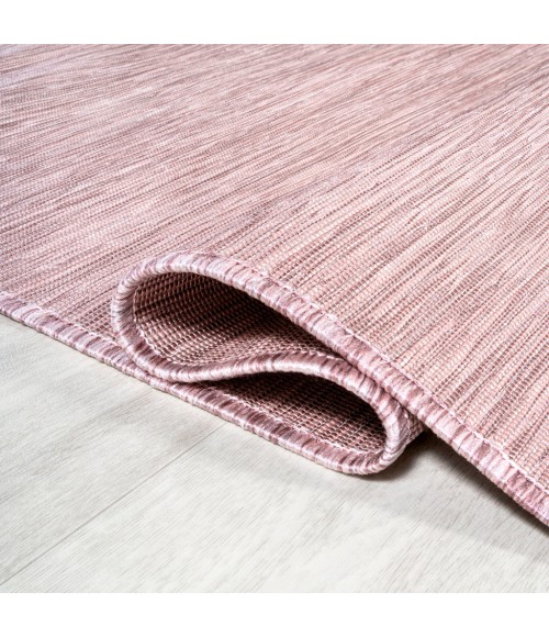 TUSCAN SUN COLLECTION Area Rug Ethan Modern Flatweave Solid Pink 6' Square Indoor/Outdoor Area Rug