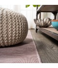 TUSCAN SUN COLLECTION Area Rug Ethan Modern Flatweave Solid Pink 6' Square Indoor/Outdoor Area Rug