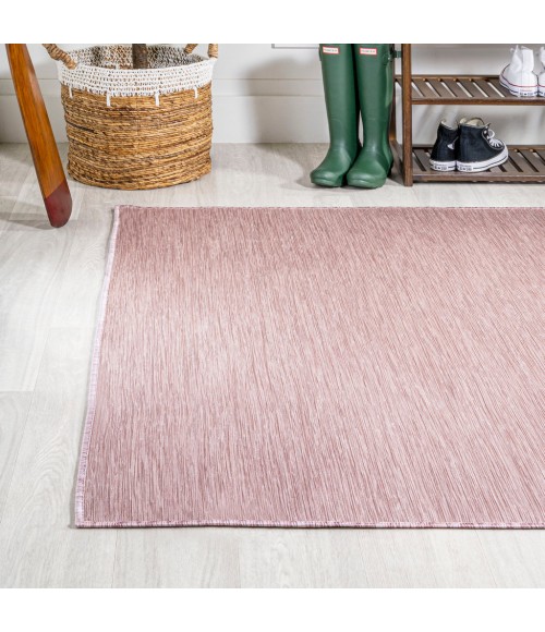 TUSCAN SUN COLLECTION Area Rug Ethan Modern Flatweave Solid Pink 9 ft. x 12 ft. Indoor/Outdoor Area Rug