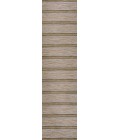 Bo Modern Farmhouse Wide Stripe Brown/Natural 2 ft. x 8 ft. Indoor/Outdoor Runner Rug