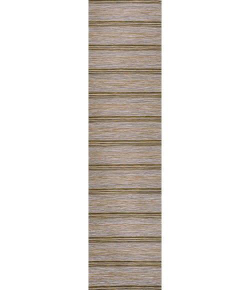 Bo Modern Farmhouse Wide Stripe Brown/Natural 2 ft. x 8 ft. Indoor/Outdoor Runner Rug