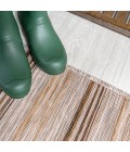 TUSCAN SUN COLLECTION Area Rug Bo Modern Farmhouse Wide Stripe Brown/Natural 6' Round Indoor/Outdoor Area Rug