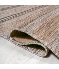 TUSCAN SUN COLLECTION Area Rug Bo Modern Farmhouse Wide Stripe Brown/Natural 6' Round Indoor/Outdoor Area Rug