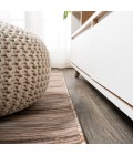 TUSCAN SUN COLLECTION Area Rug Bo Modern Farmhouse Wide Stripe Brown/Natural 6' Round Indoor/Outdoor Area Rug